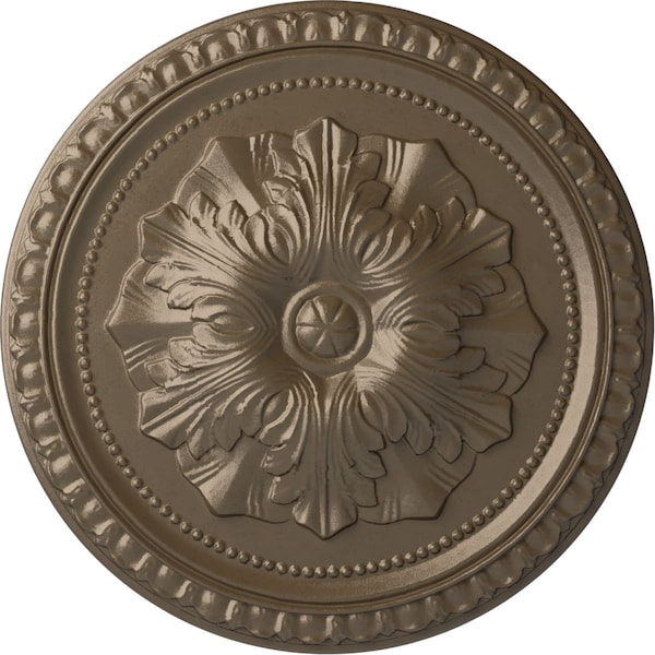 Ekena Millwork Richmond Ceiling Medallion (Fits Canopies up to 2 5/8"), Hand-Painted Warm Silver, 18"OD x 1 3/8"P CM18RIWSS - main
